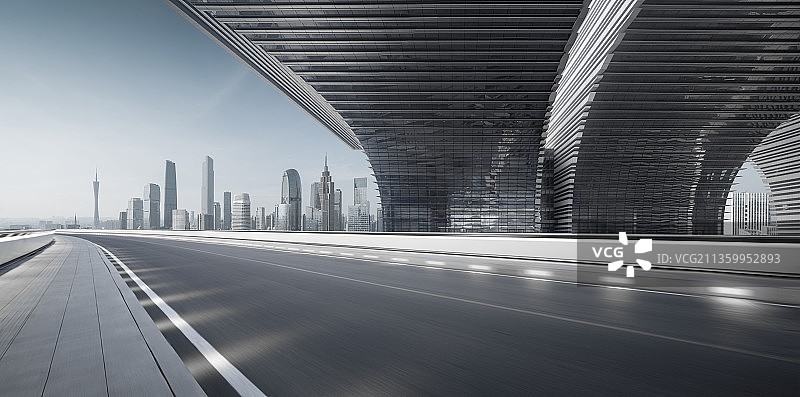 现代建筑与城市高架路图片素材