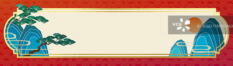 中国红国潮边框素材图片素材