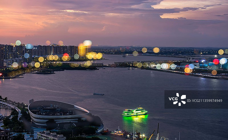 湛江金沙湾夜景图片素材