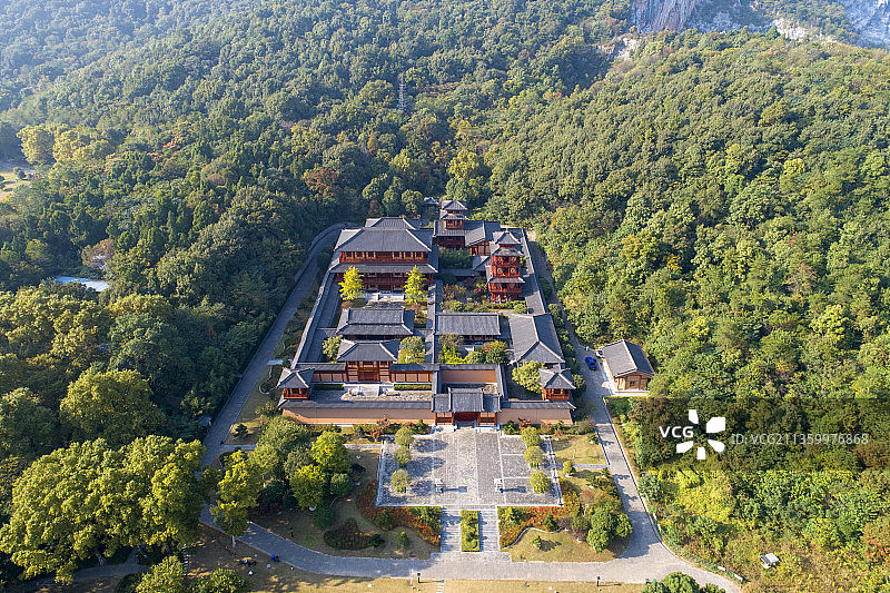 航拍中国郊野第一园林襄阳习家池景区风光图片素材