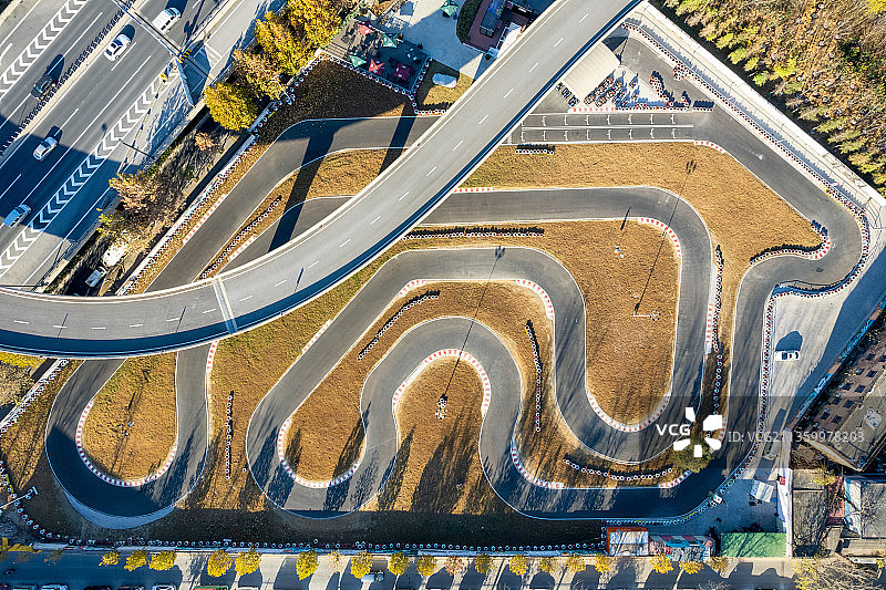 航拍卡丁车赛道汽车赛道图片素材