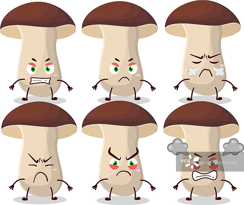 愤怒的牛肝菌卡通人物图片素材