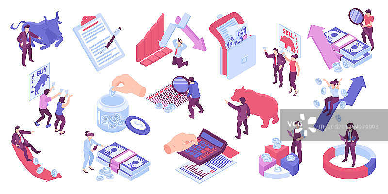 2.5D金融元素合集图片素材