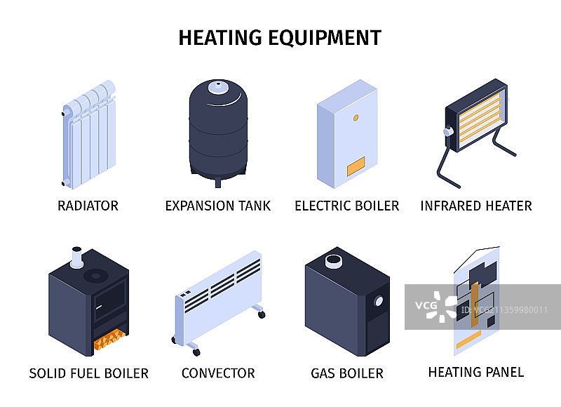供暖和锅炉设备组合图片素材