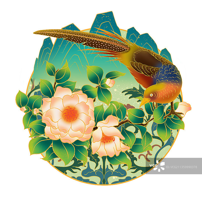 24节气花鸟系列插画图片素材