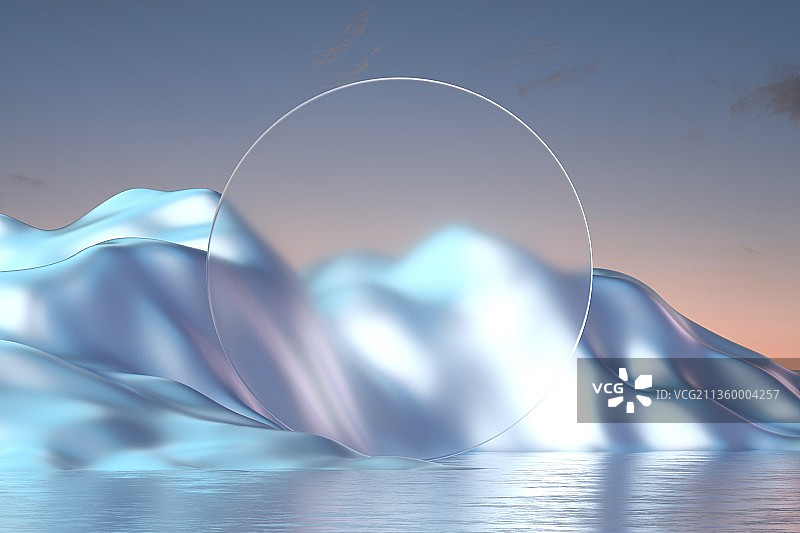 3d渲染现代抽象亚克力板陈列背景图片素材