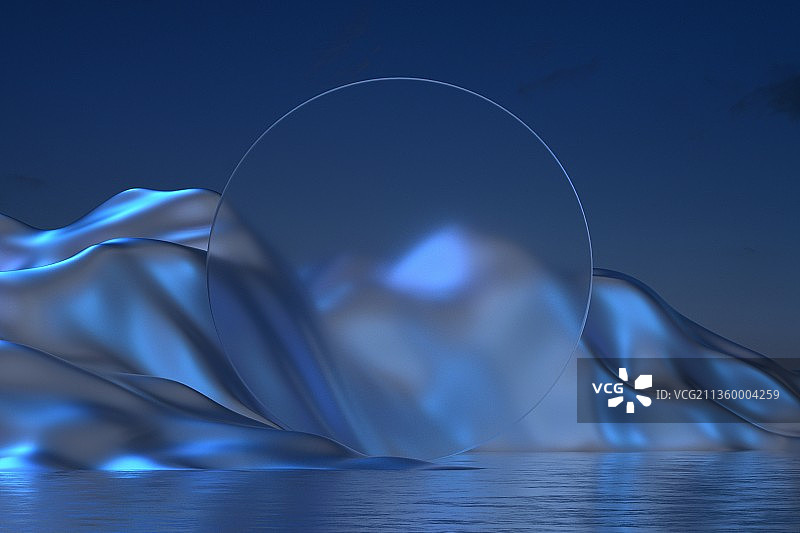 3d渲染现代抽象亚克力板陈列背景图片素材