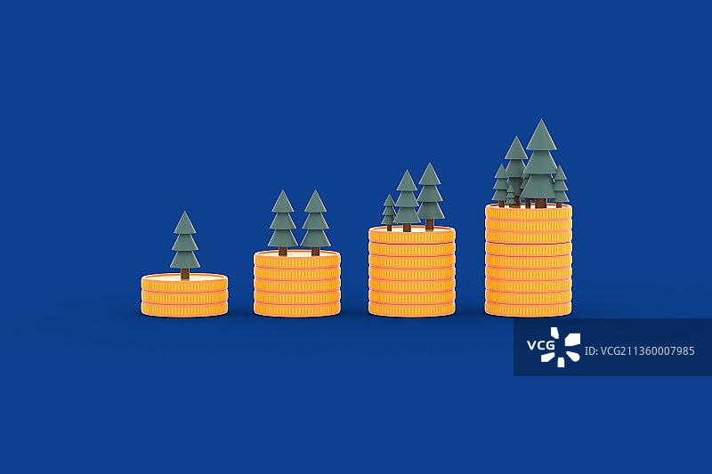 3d渲染财富增长概念插图图片素材