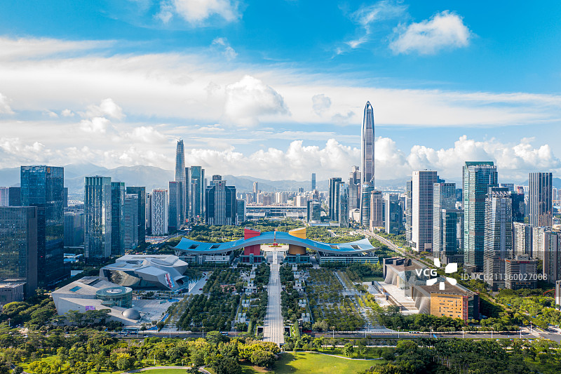 深圳福田中轴线航拍图图片素材