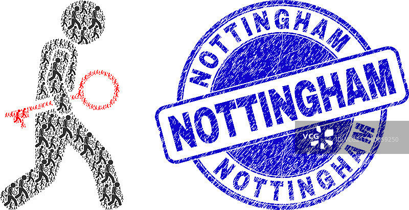 诺丁汉橡胶印章和钥匙小偷递归图片素材