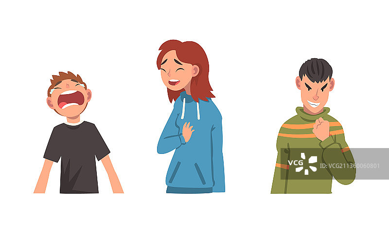 男女的不同面部表情图片素材