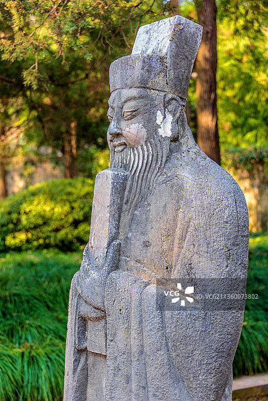 中国浙江杭州岳王庙石像生图片素材