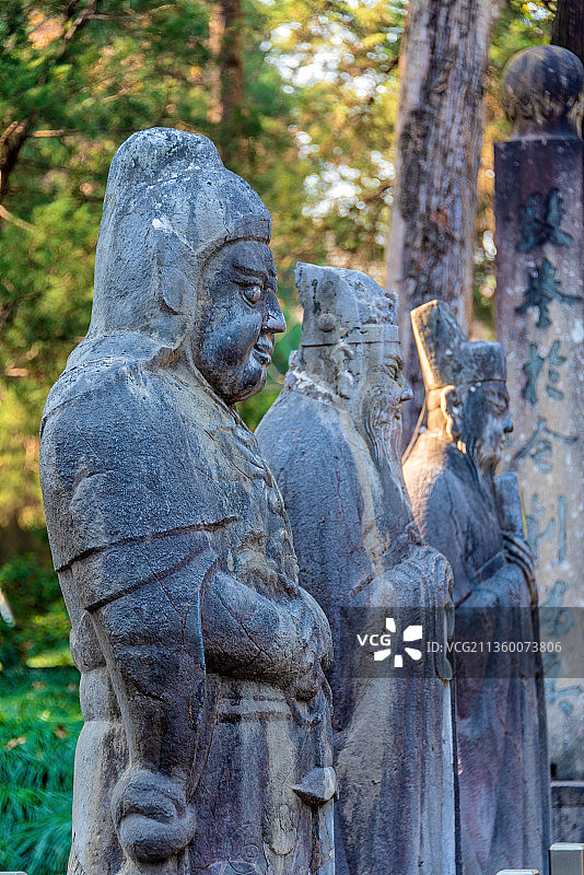 中国浙江杭州岳王庙石像生图片素材