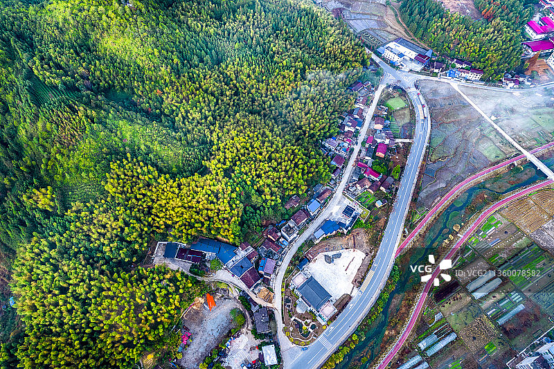 航拍和平古镇 福建省南平市邵武市图片素材