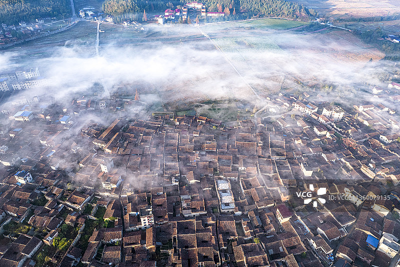 航拍和平古镇 福建省南平市邵武市图片素材