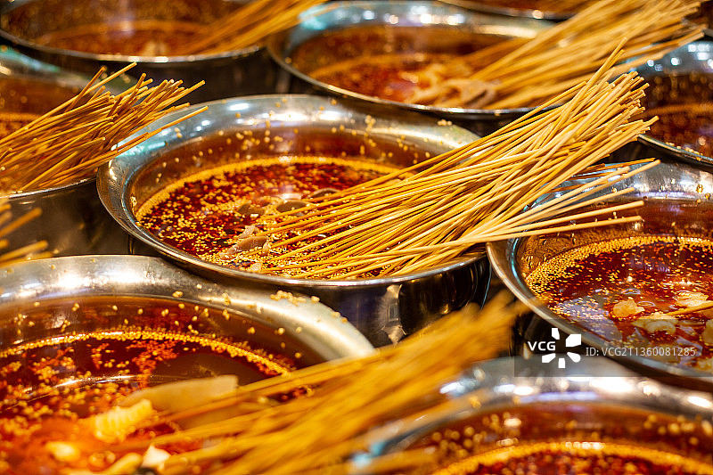 夜市，小吃，美食，四川绵阳，乐山钵钵鸡图片素材