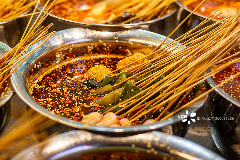 夜市，小吃，美食，四川绵阳，乐山钵钵鸡图片素材