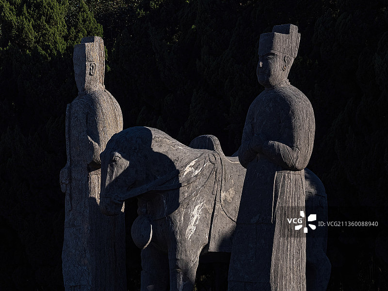宋陵，永昭陵，宋陵公园，石象生，石刻，石雕，宋仁宗图片素材
