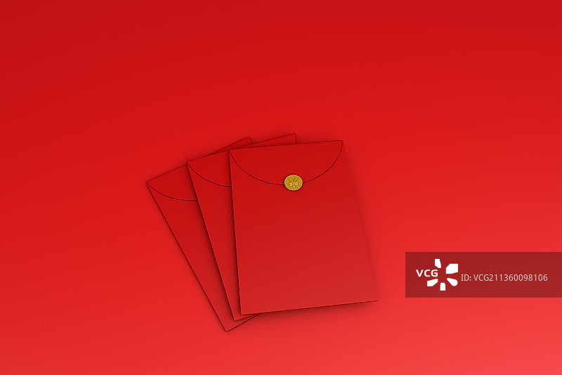 3D渲染的红包,金融概念图片素材