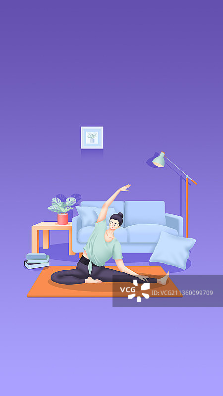 运动类扁平渐变插画图片素材