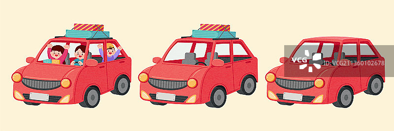 自驾旅游汽车插画素材图片素材