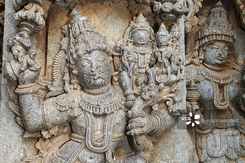 印度教神祇石雕特写图片素材