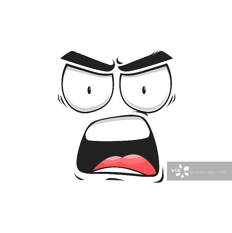 卡通愤怒呐喊面部表情图片素材
