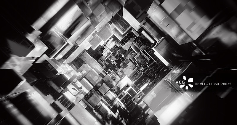 3D立体几何抽象空间感插图图片素材