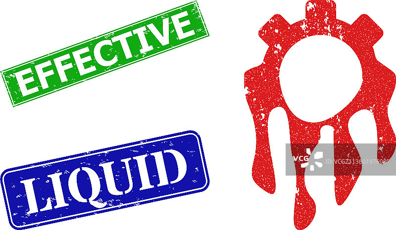 融化的齿轮故障图标和故障效果图片素材