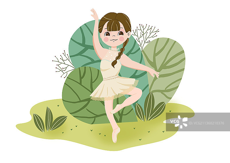 跳芭蕾舞的小女孩图片素材