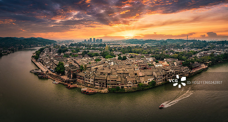 黄龙溪黄昏图片素材