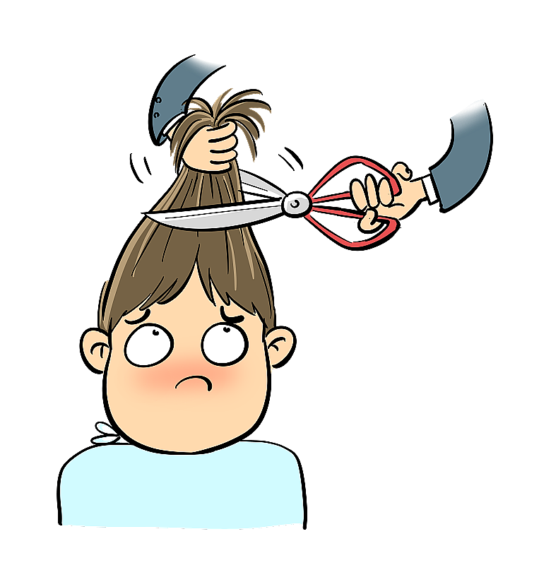 用剪刀剪头发图片素材