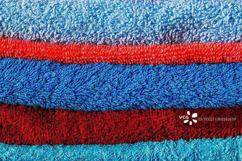 彩色毛巾堆叠特写背景图片素材