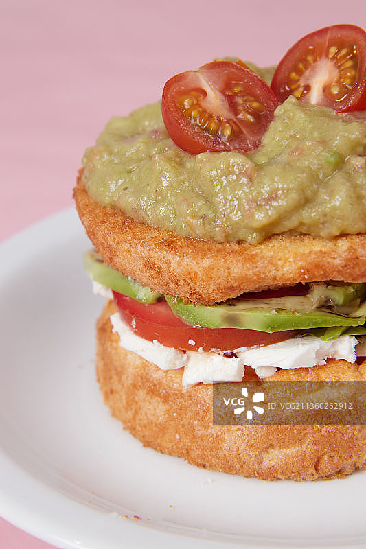 盘中三明治特写图片素材