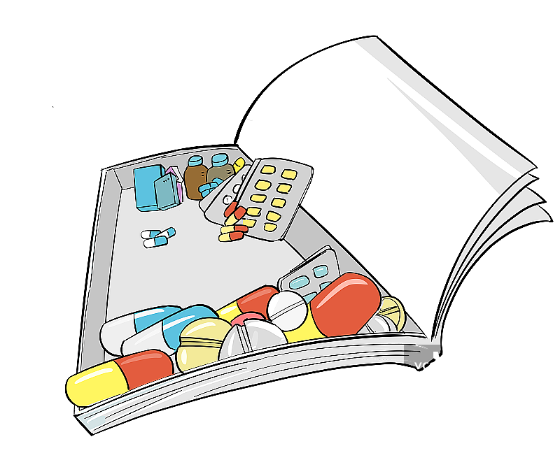 药盒与书图片素材