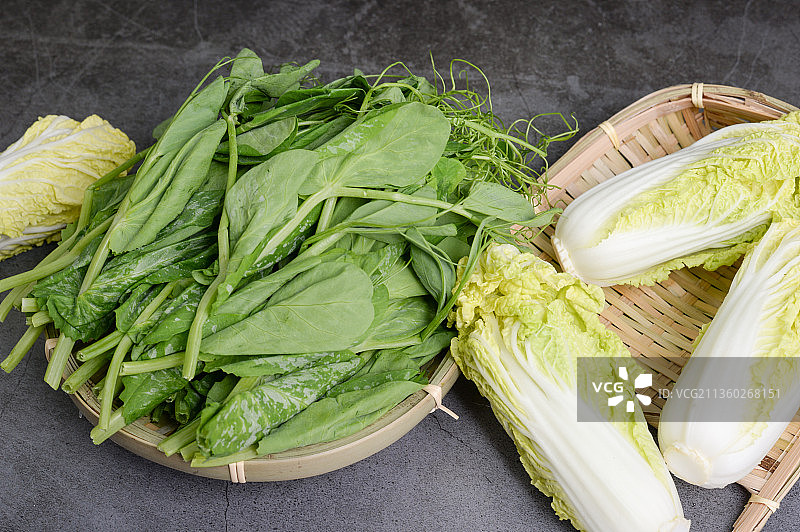 娃娃菜和豌豆尖图片素材