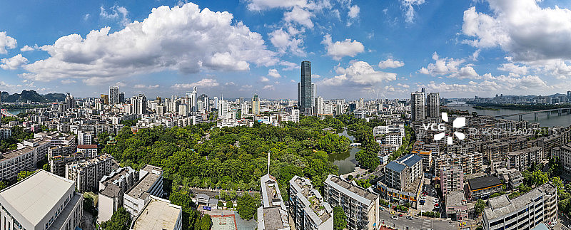 航拍广西柳州市柳侯公园中华园图片素材