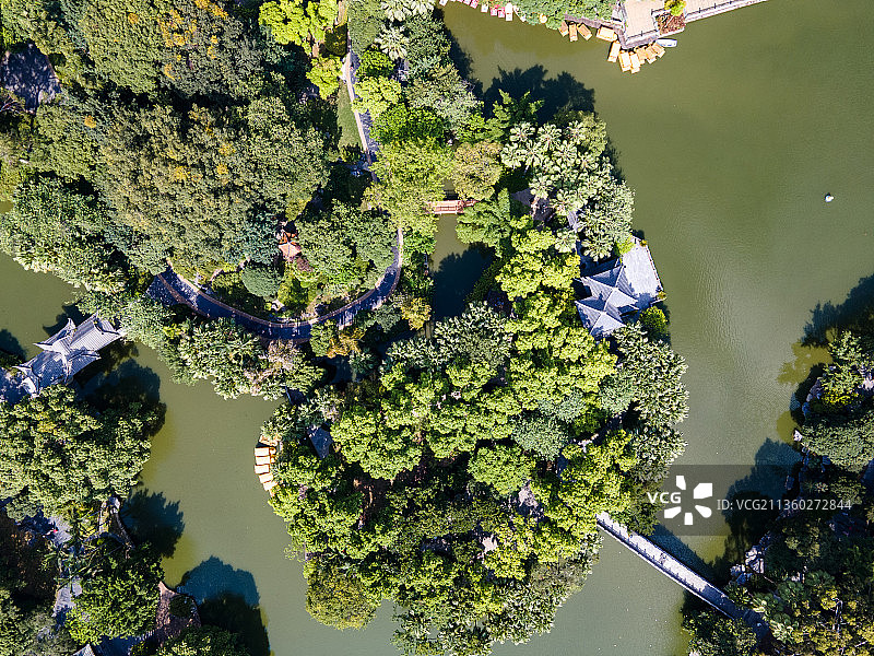 航拍广西柳州市柳侯公园中华园图片素材