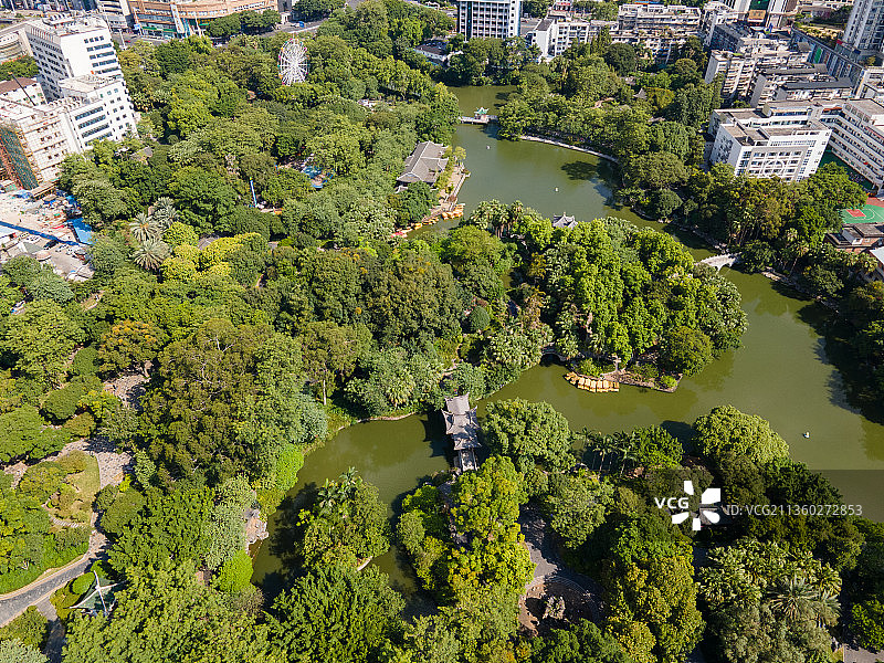 航拍广西柳州市柳侯公园中华园图片素材