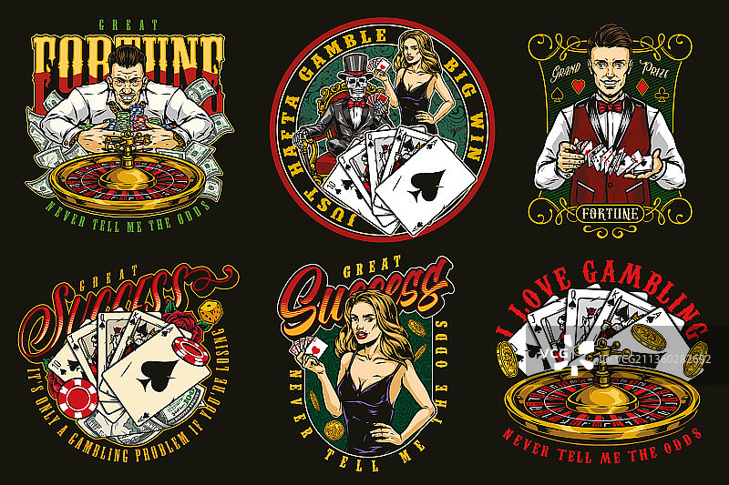 复古赌博标志图片素材