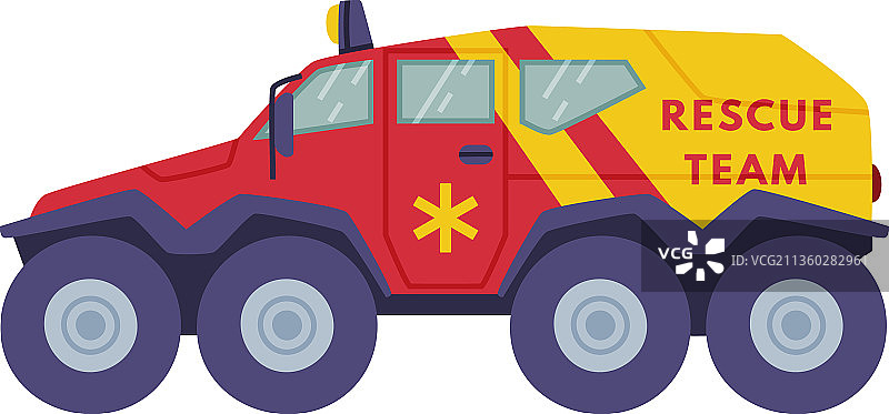 作为救援设备的红色和黄色重型机械图片素材