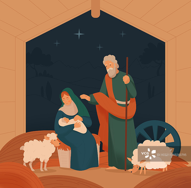 基督圣经故事圣诞节构图图片素材