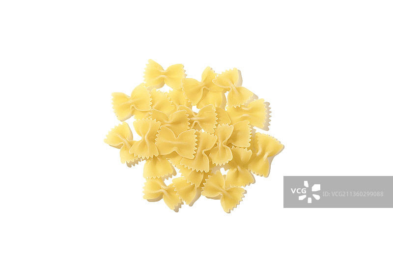 白色背景上的生面食特写图片素材