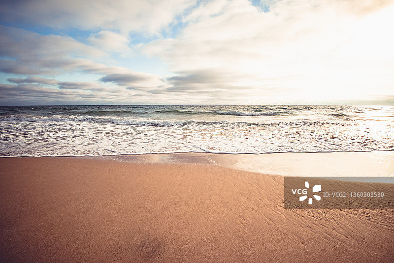 赫莫萨海滩日落美景，加利福尼亚州，美国图片素材