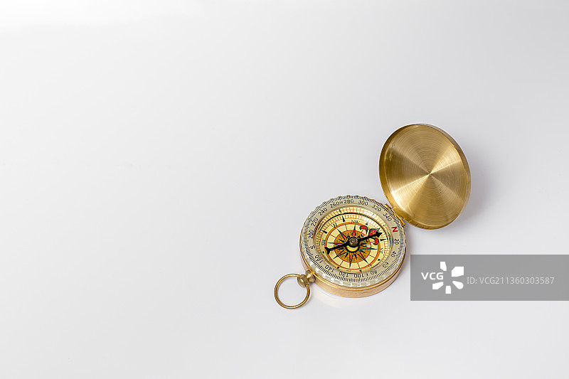 白色背景上的复古指南针图片素材