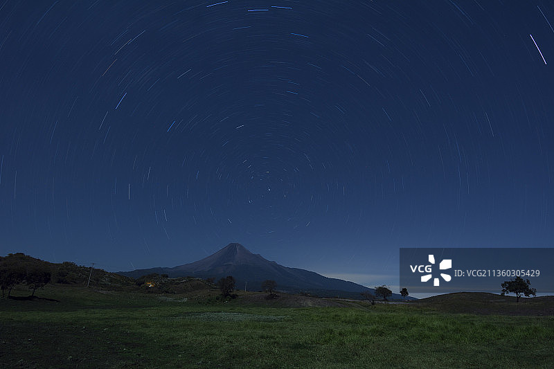 墨西哥科利马夜空下的田野风光图片素材