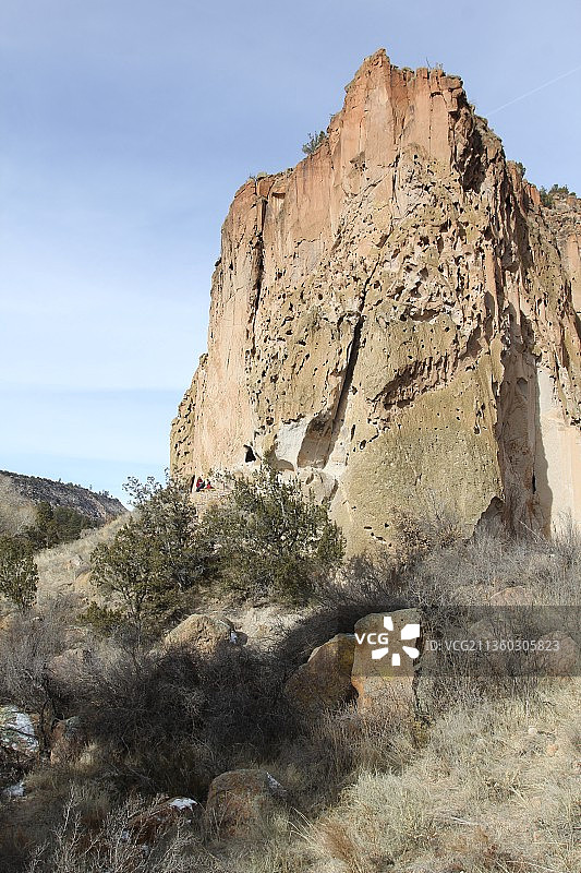 班德利尔国家纪念地岩层仰视角度美景，美国图片素材