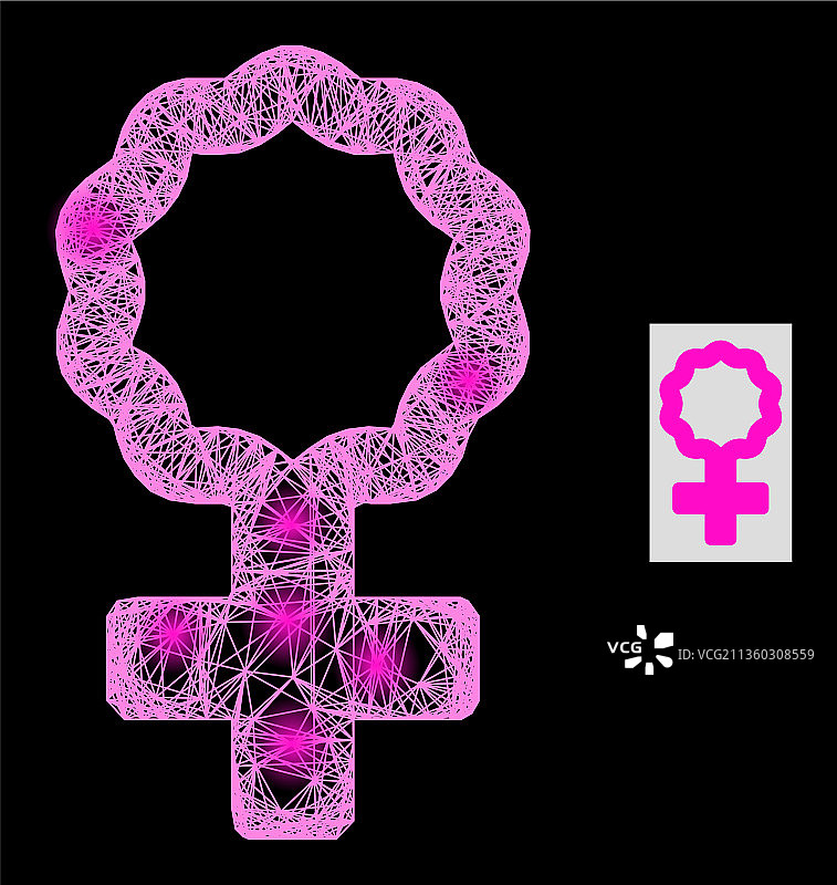 明亮的交叉网格女性细胞符号图片素材