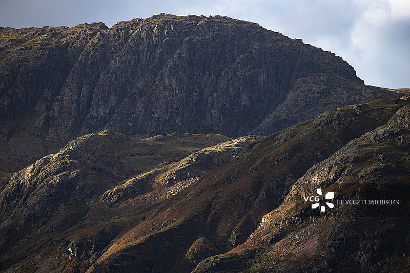 英国安布尔赛德的岩石山脉风光图片素材