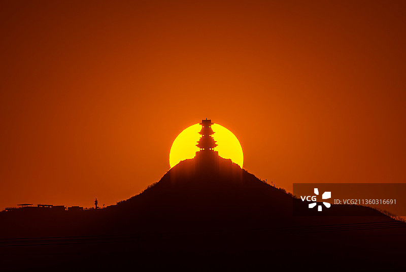 日落定都阁图片素材